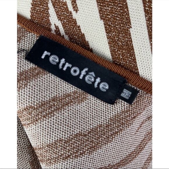 Retrofete Dimi Metallic Zebra Print Mini Cut Out Sexy Bodycon Dress - Picture 11 of 13